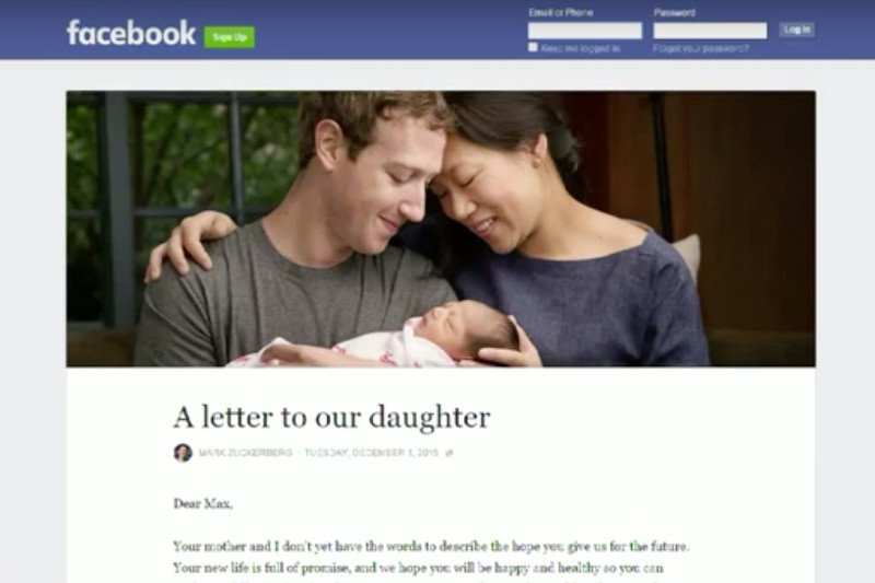 Twórca Facebooka został ojcem. Stworzył też nową fundację, na którą przekazał 99 proc. swoich udziałów w firmie.