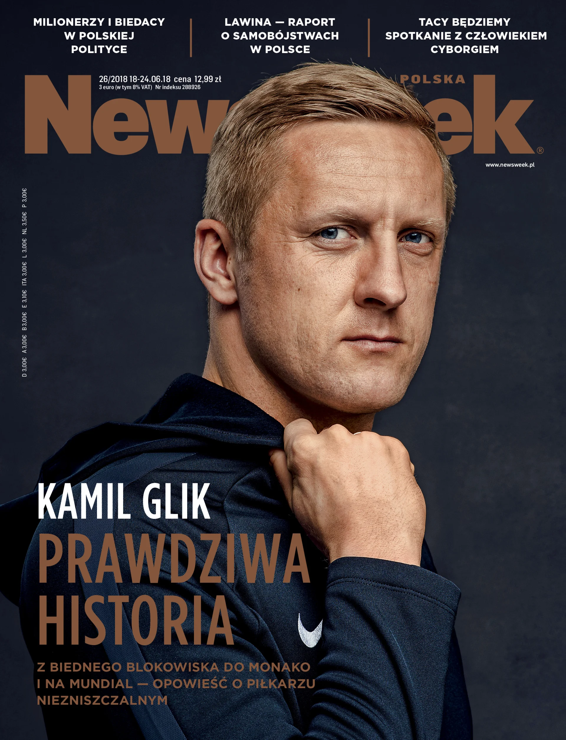 Kamil Glik na okładce najnowszego wydania "Newsweeka".