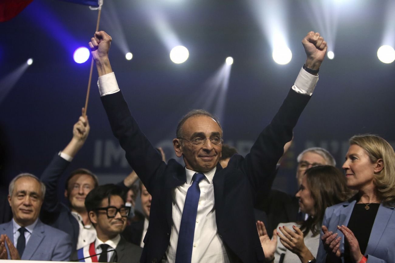 Eric Zemmour na wiecu wyborczym.