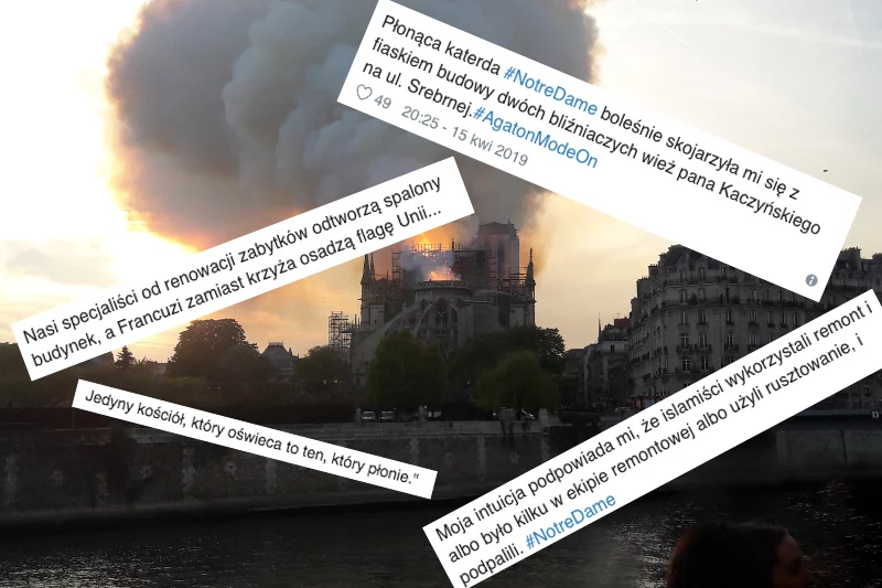 Pożar Notre Dame rozemocjonował i polską prawicę, i lewicę.
