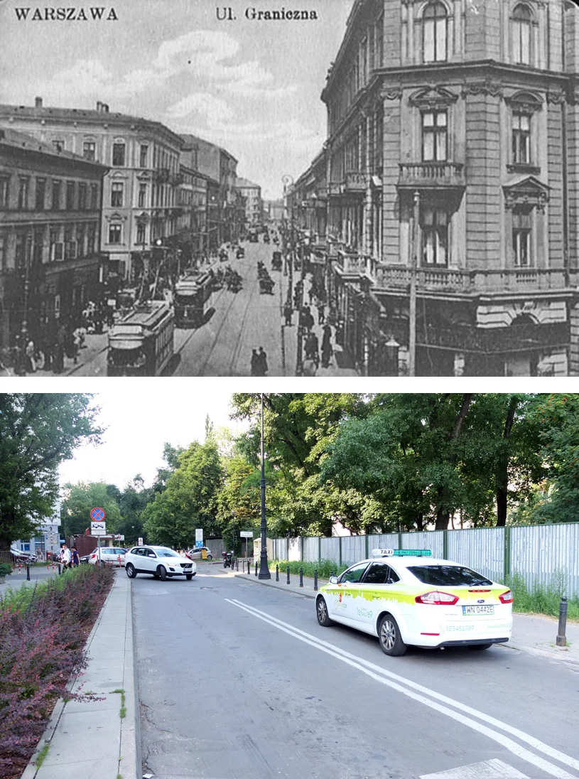 Oglądanie takich porównań boli - ul. Graniczna przed wojną i obecnie.