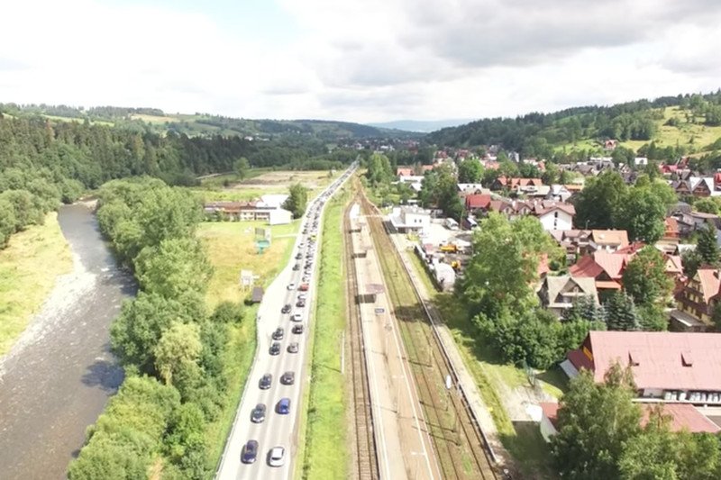 Tak było na Zakopiance 30 lipca, jeszcze przed wprowadzeniem utrudnień w Poroninie.