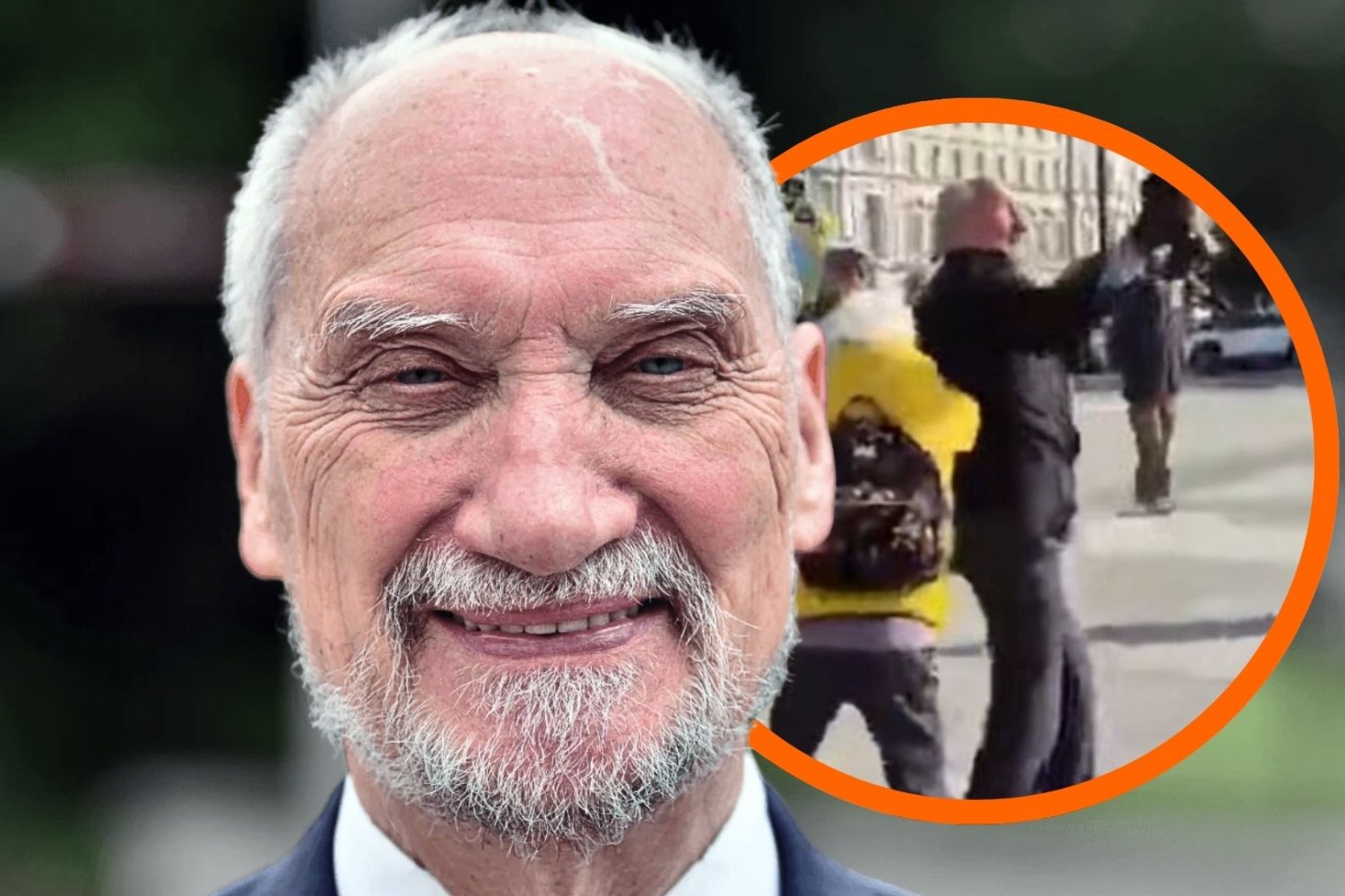 Antoni Macierewicz i pistolet z farbą na miesięcznicy