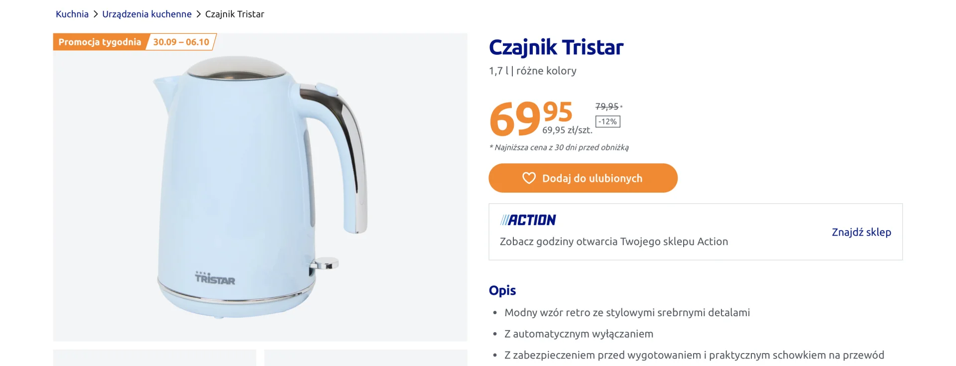 Action ma stylowy zestaw AGD w pięknych kolorach. Niecałe 140 zł za dwa sprzęty Czajnik