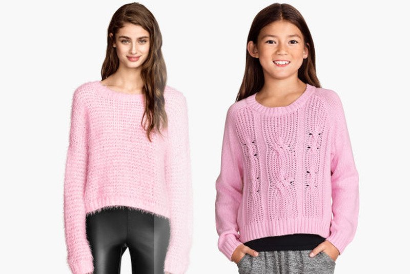 W działach dziecięcych pełno jest tańszych odpowiedników tego, co znajdujemy w działach damskich i męskich.