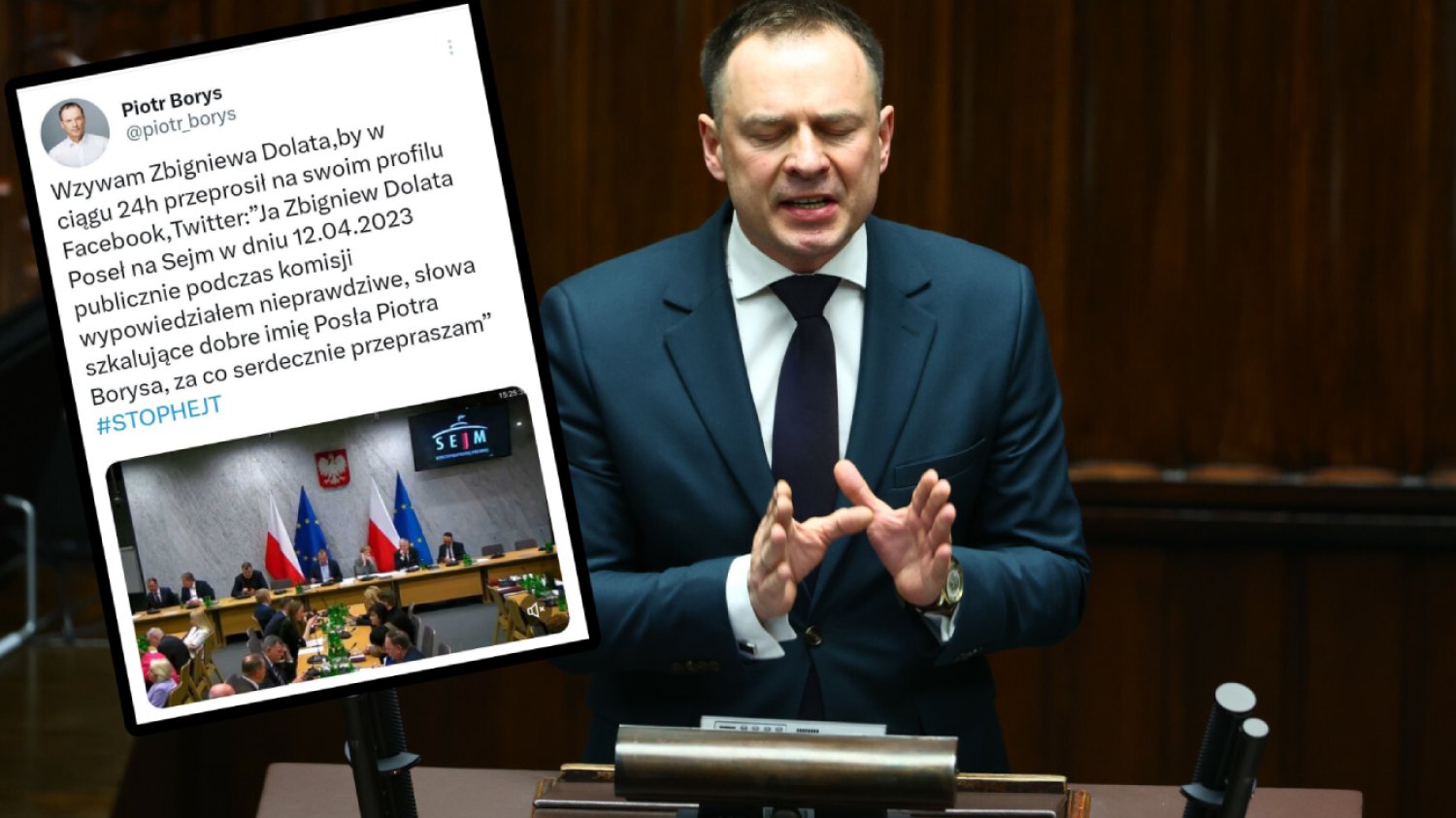 Poseł Borys żąda przeprosin. Został obwiniony o śmierć syna posłanki Filiks