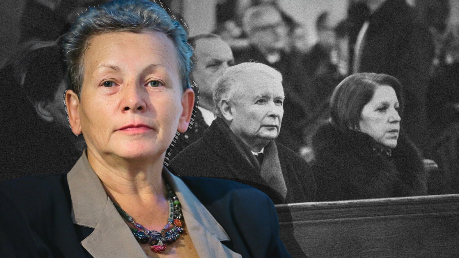 Barbara Skrzypek i Jarosław Kaczyński. "Pani Basia" najpierw pracowała w PRL-owskim Urzędzie Rady Ministrów, potem stała się jedną z najważniejszych osób w PC, a następnie PiS. Prof. Monika Płatek. W tle Jarosław Kaczyński i Barbara Skrzypek.