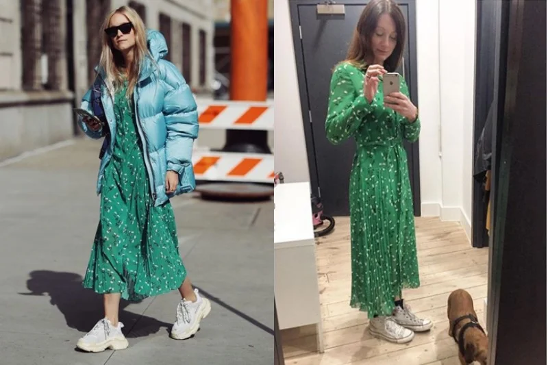 Po tym jak blogerka Charlotte Groeneveld (z lewej) pojawiła się w zielonej sukienki marki Kitri, stała się ona obiektem pożądania fashionistek z całego świata.