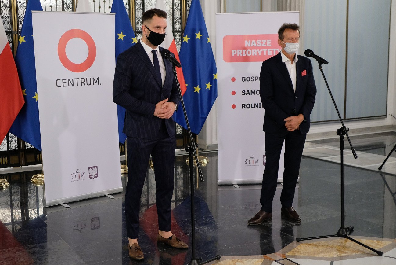 Posłowie Łukasz Mejza i Zbigniew Ajchler.