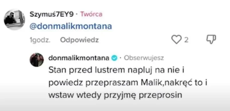malik montana fani opluli rapera tiktok przeprosiny malik montana fani opluli rapera tiktok przeprosiny filmik