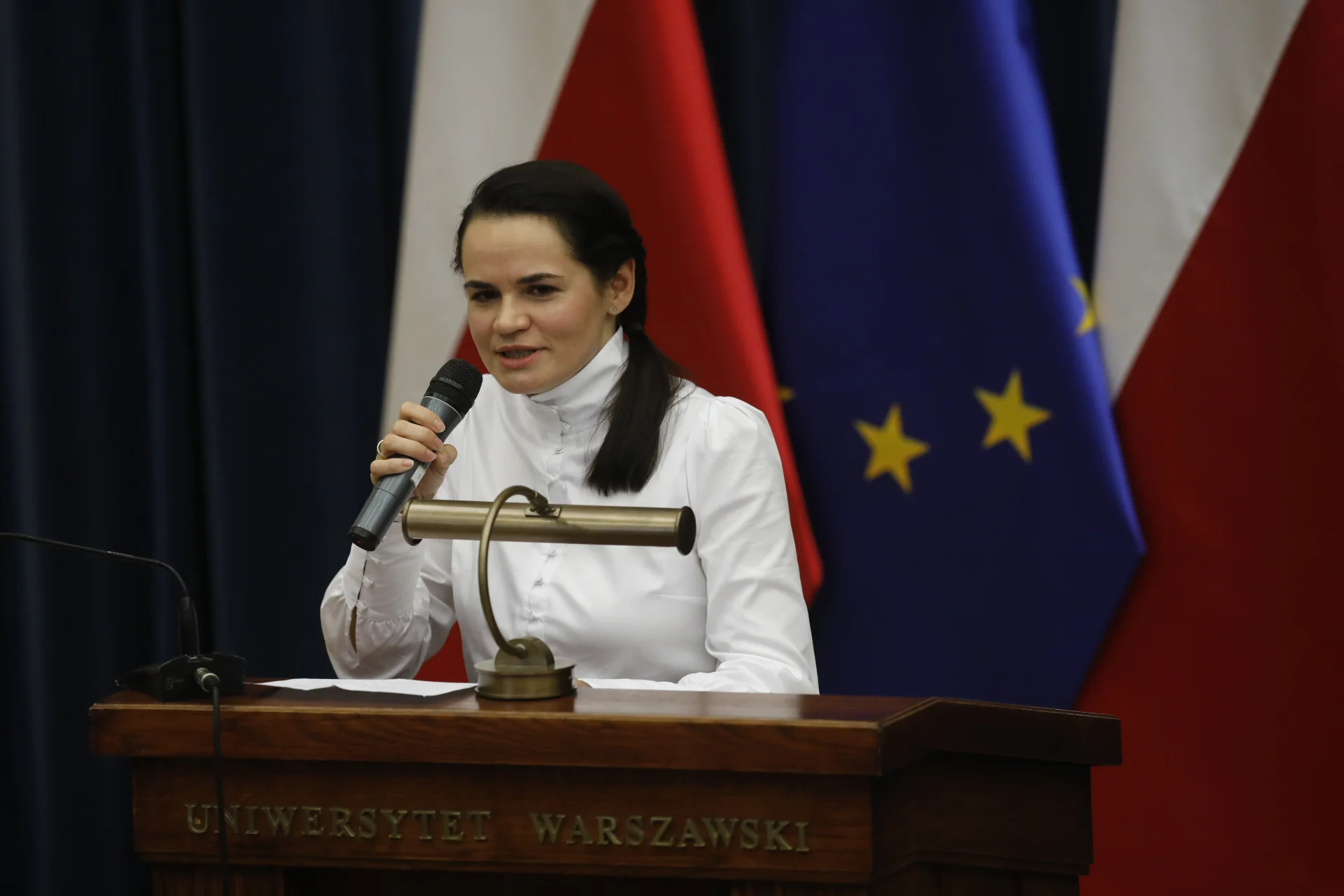 Cichanouska wystąpiła przed studentami UW. Swiatłana Cichanouska przemówiła na Uniwersytecie Warszawskim.