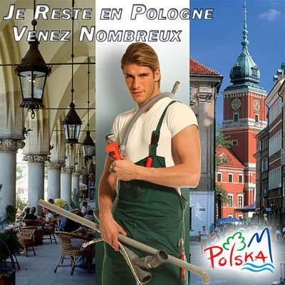 Plakat z polskim hydraulikiem