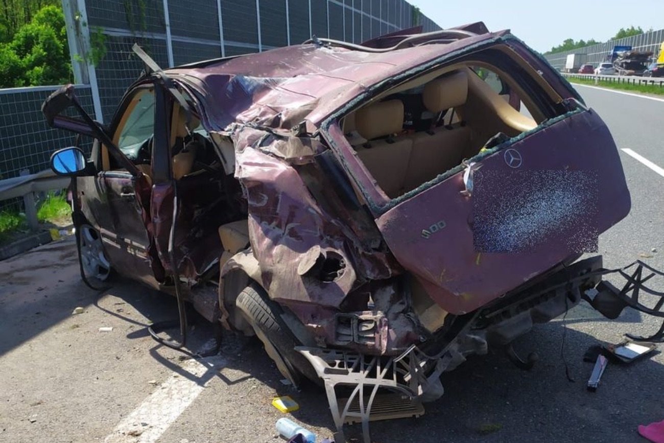 Policyjne zdjęcie z miejsca wypadku