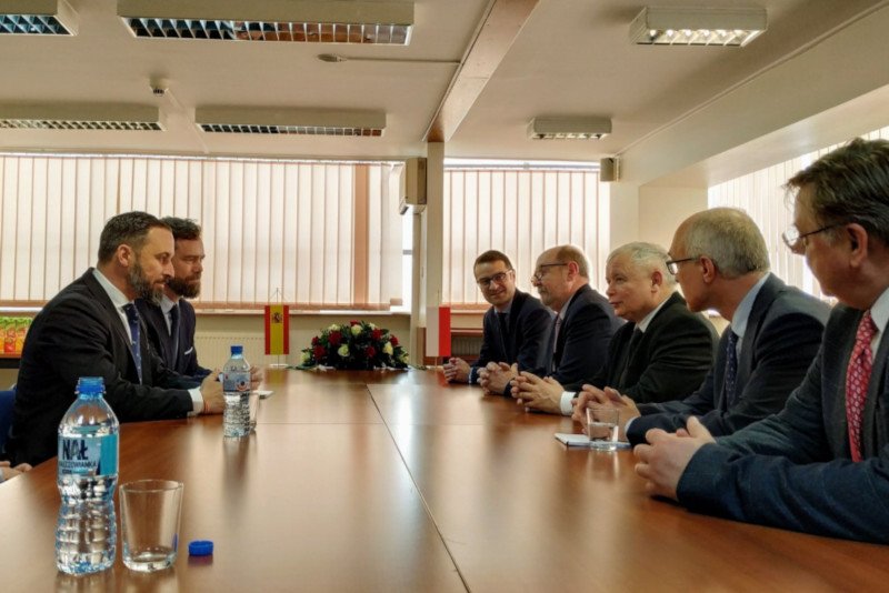 Spotkanie Jarosława Kaczyńskiego z liderem skrajnie prawicowej, hiszpańskiej partii Vox – Santiago Abascalem.
