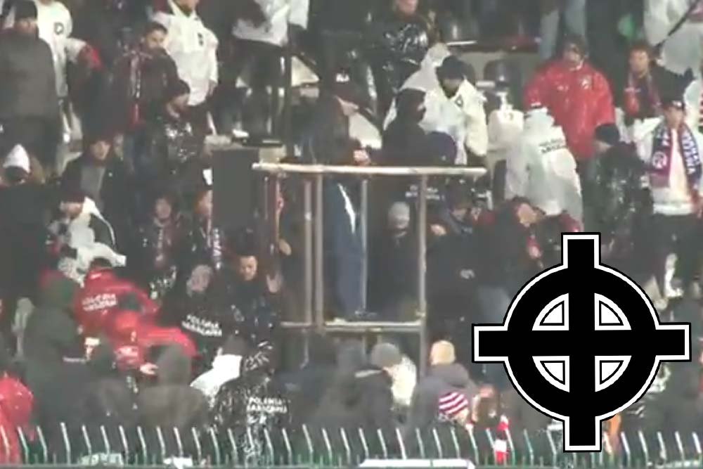 Walki kibiców Polonii Warszawa podczas meczu z Legią Warszawa w Wielką Sobotę