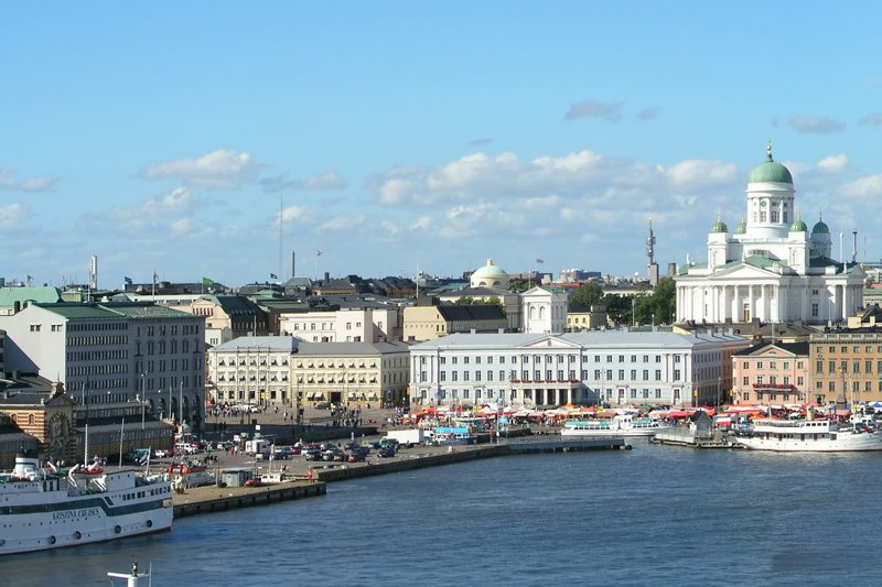 Widok na centrum Helsinek, stolicy Finlandii.
