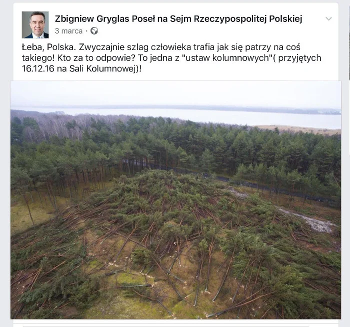 Poseł Zbigniew Gryglas krytykuje lex Szyszko.