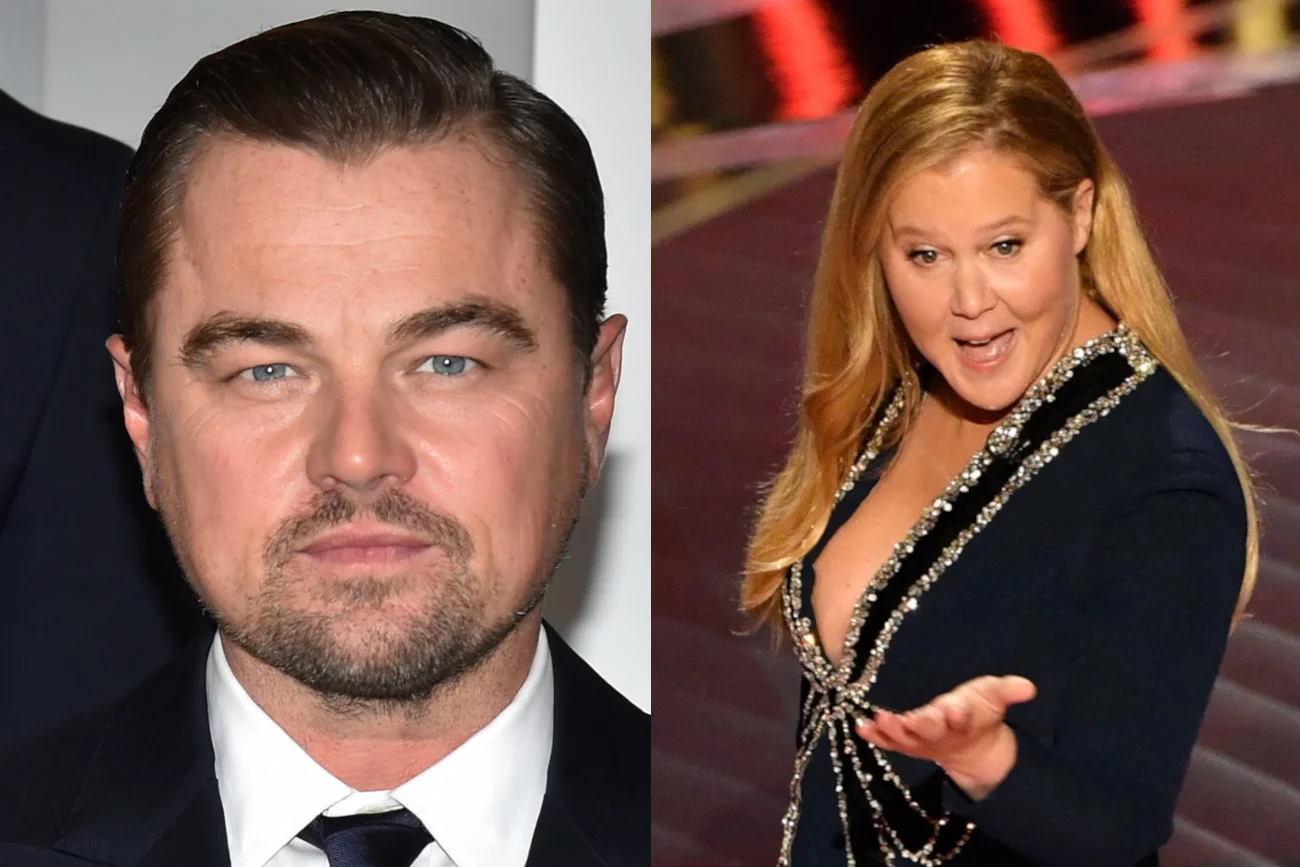 Amy Schumer śmieje się z Leonardo DiCaprio.