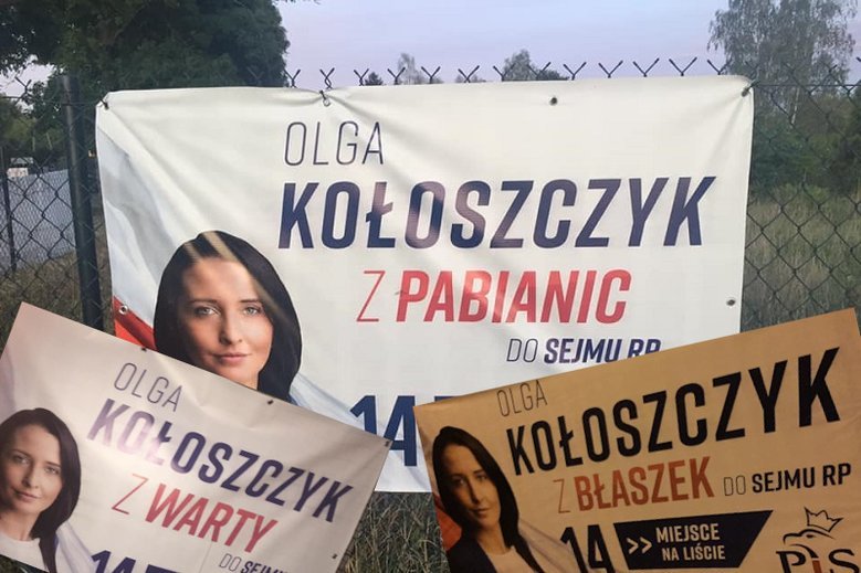 Na plakatach kandydatki PiS pojawiają się różne miejscowości.
