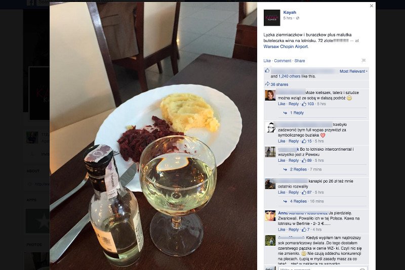 72 złote za obiad na lotnisku. Kayah nie mogła uwierzyć, gdy zobaczyła rachunek