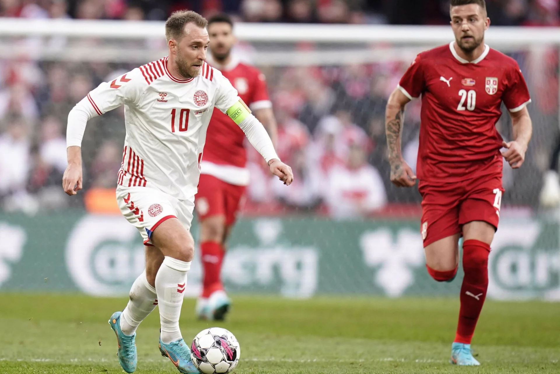 Christian Eriksen strzelił gola dla Danii na stadionie Parken, tym samym, gdzie uratowano mu życie