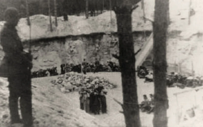 Miejsce kaźni w Ponarach. Łącznie w latach 1941-1944 zamordowano tam ok. 100 polskich obywateli.