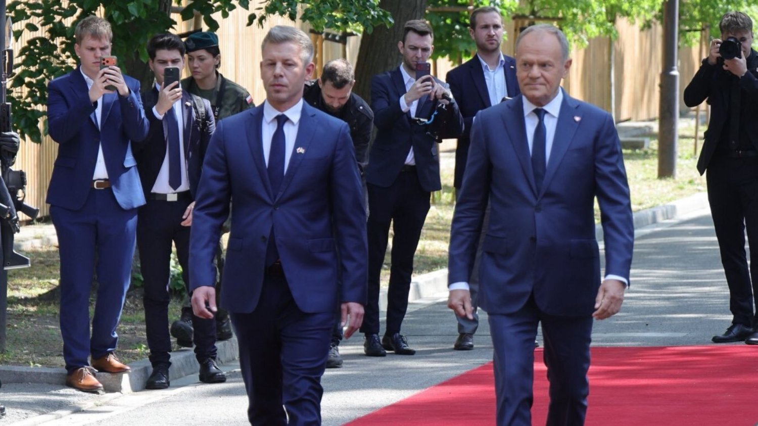Péter Magyar i Donald Tusk w Warszawie