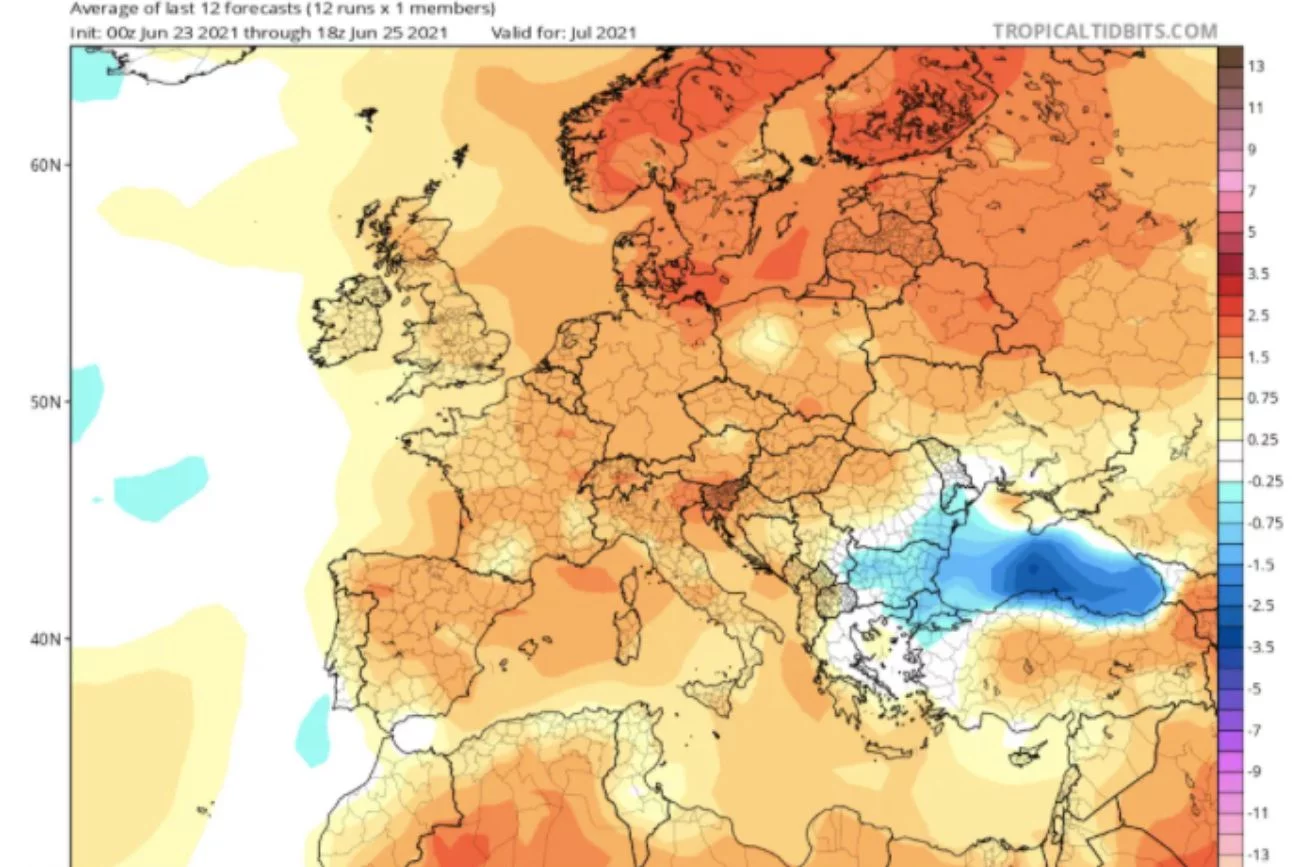 Temperatury w lipcu 2021 r.