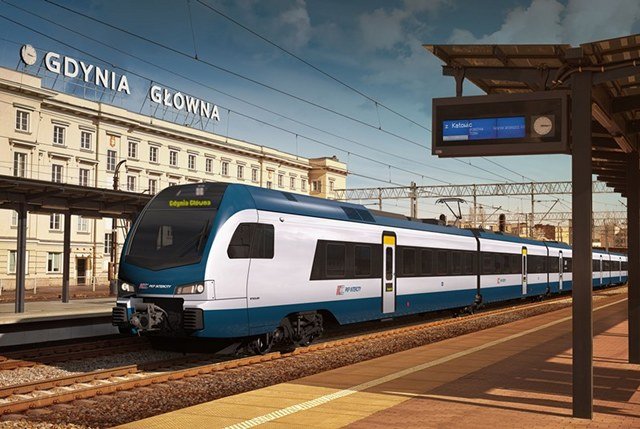 Wizualizacja pociągu FLIRT w barwach PKP Intercity. Dwadzieścia takich maszyn wyjedzie na tory już pod koniec tego roku.