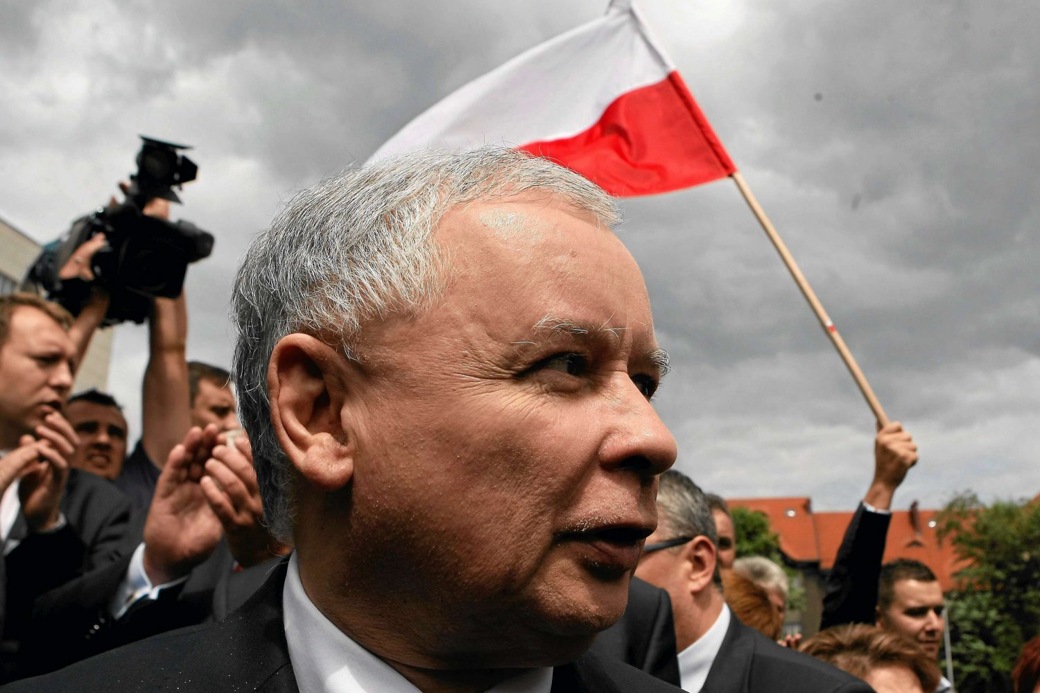 Jarosław Kaczyński podczas spotkania z działaczami partii w Katowicach