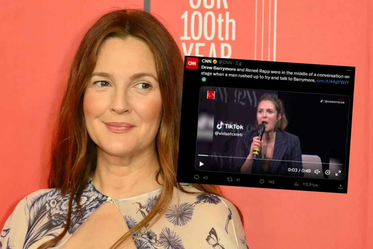 Drew Barrymore musiała zejść ze sceny przez fana (podobno stalkera). Drew Barrymore musiała zejść ze sceny przez fana (podobno stalkera).