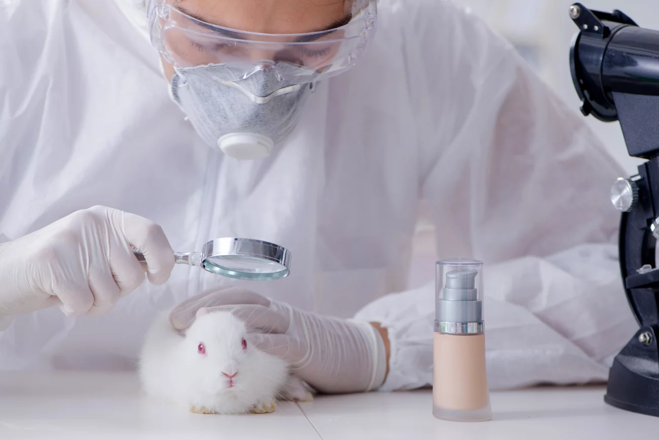 Światowy Dzień Zwierząt Laboratoryjnych Królik w laboratorium