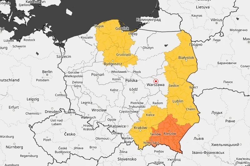 Mapa alertów na 17 września.