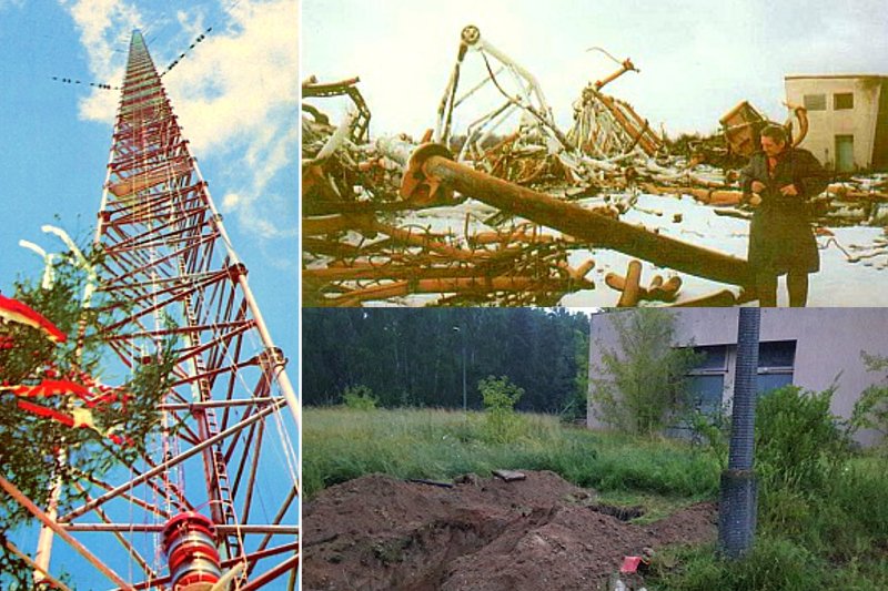 Nic już niemal nie zostało z kultowego masztu radiowego w Konstantynowie.