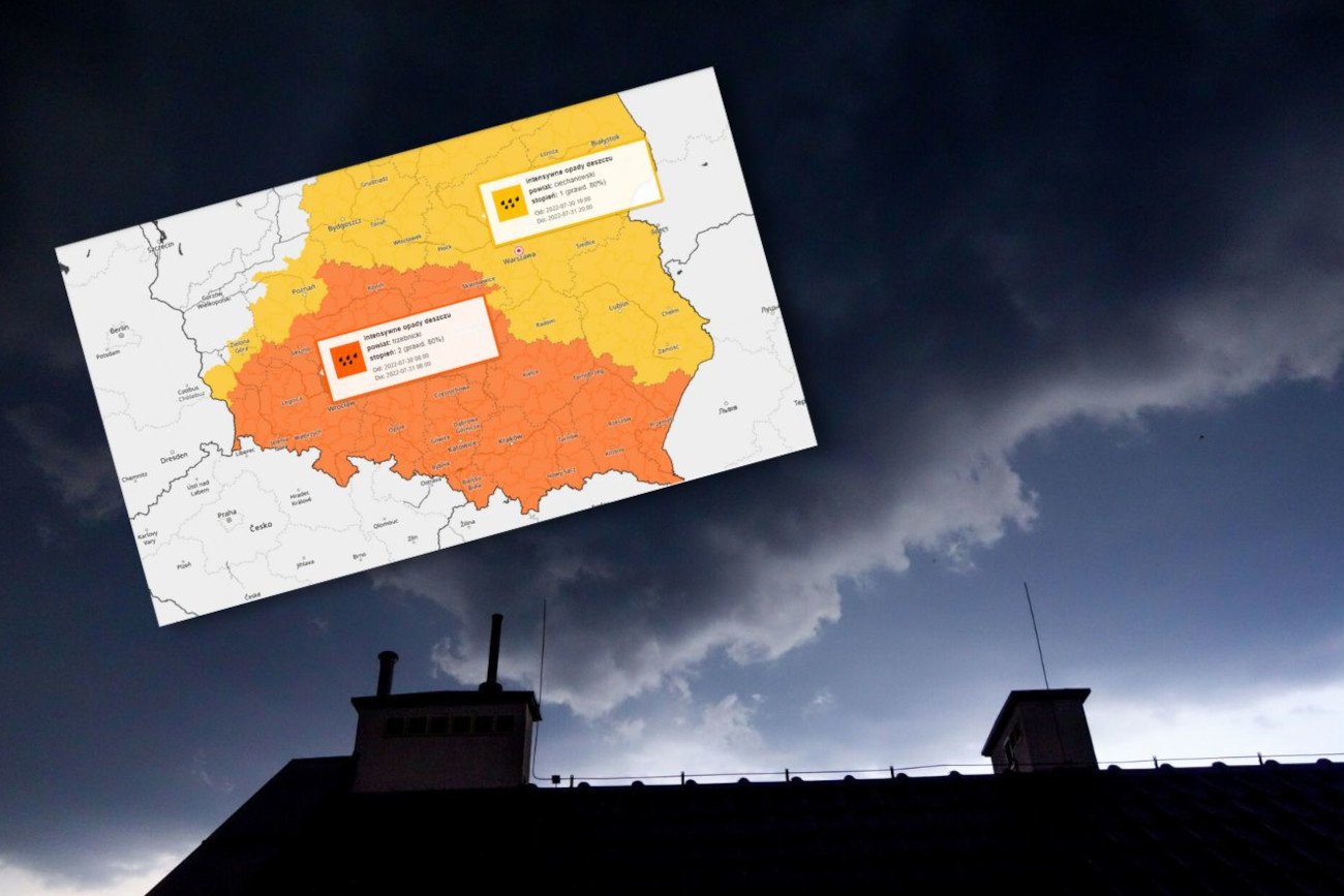 Niż Frieda w Polsce. Alerty i ostrzeżenia IMGW przed burzami 30-31 lipca.