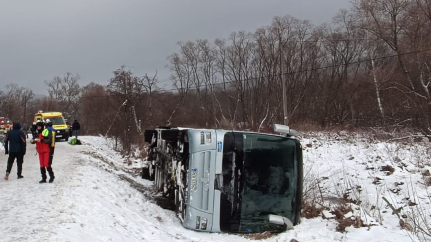 Autokar zjechał z drogi i wpadł do rowu w Bieszczadach. Kilkanaście osób poszkodowanych.