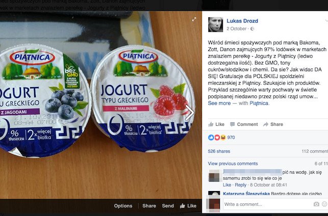 Autor zachęca do jedzenia takich jogurtów. Bo polskie i zdrowe. Sprawdzamy.