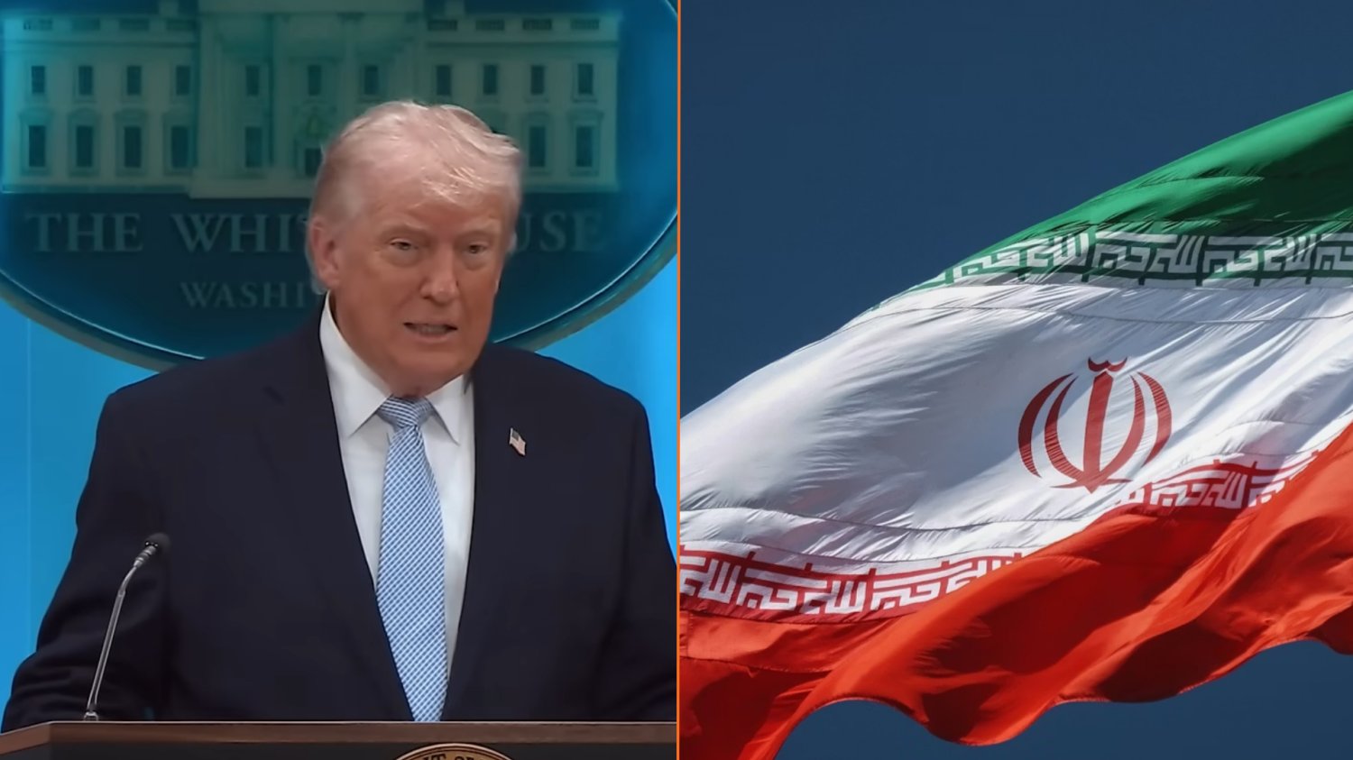Iran odpowiada nie tylko Trumpowi. "Odetniemy was od ropy i gazu na lata" Donald Trump i flaga Iranu