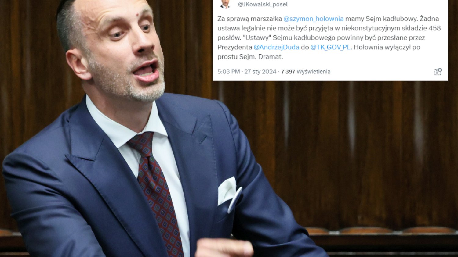 Kowalski grzmiał o "Sejmie kadłubowym" i nielegalnych ustawach. Factcheckerzy: to fałszywa narracja
