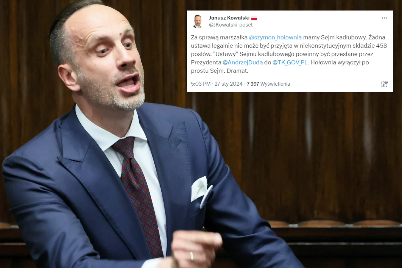 Kowalski grzmiał o "Sejmie kadłubowym" i nielegalnych ustawach. Factcheckerzy: to fałszywa narracja