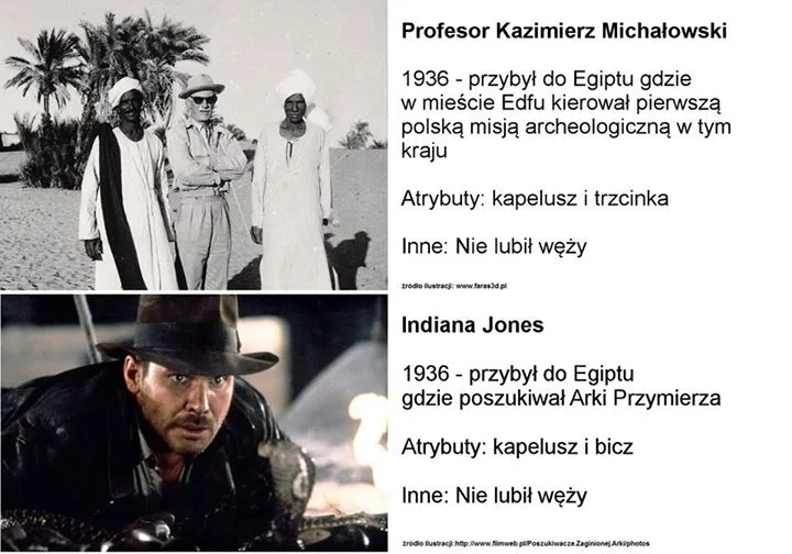 I na koniec - obaj sławni archeolodzy: jeden filmowy, drugi rzeczywisty.