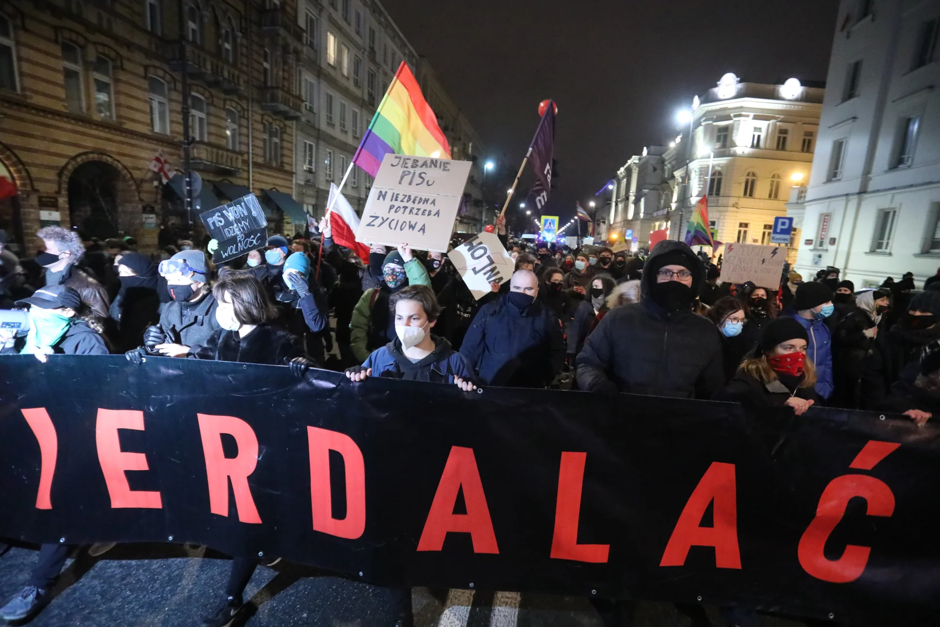 Protest przeciwko opublikowaniu wyroku TK w Warszawie