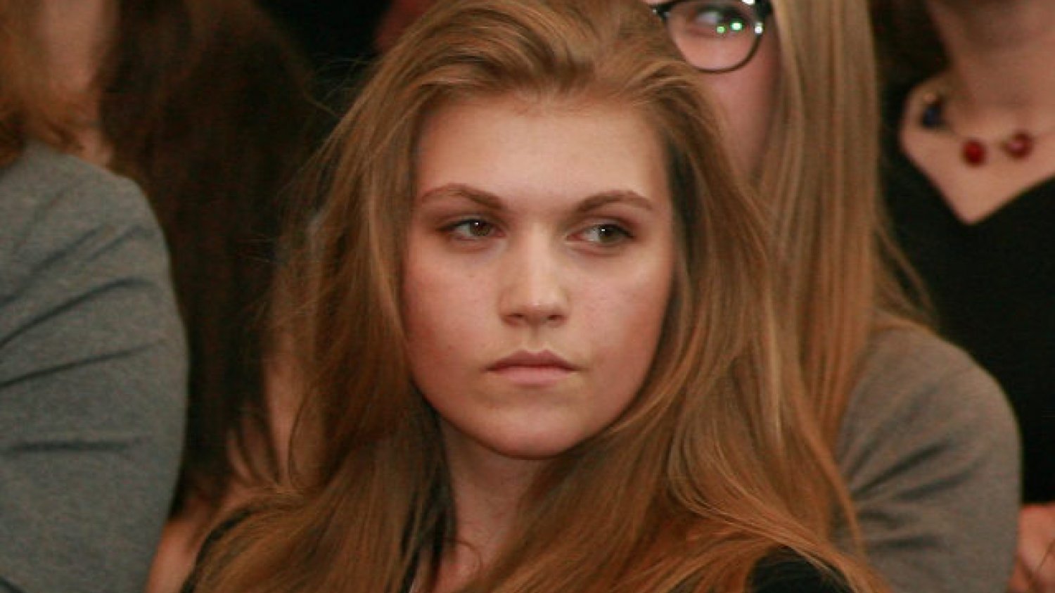 Maria Sokołowska w czasie spotkania premiera Donalda Tuska z uczniami II LO w Gorzowie Wielkopolskim