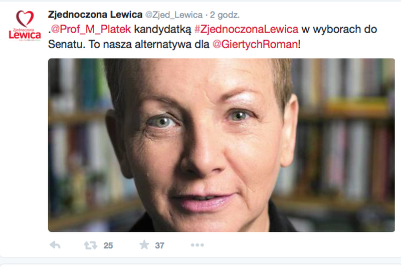Profesor Monika Płatek to kandydatka do Senatu z list Zjednoczonej Lewicy. Powalczy z Romanem Giertychem.