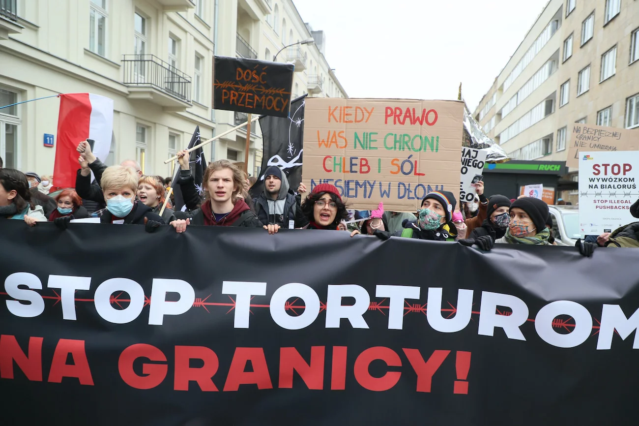 Marsz solidarności z uchodźcami "Stop torturom na granicy". Marsz solidarności z uchodźcami "Stop torturom na granicy".