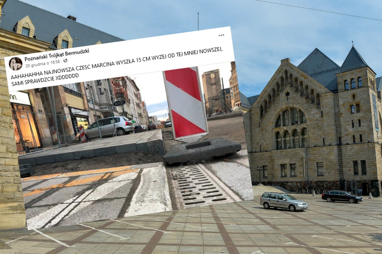 Chodnik na ul. Marcina w Poznaniu. Zabawny efekt remontu