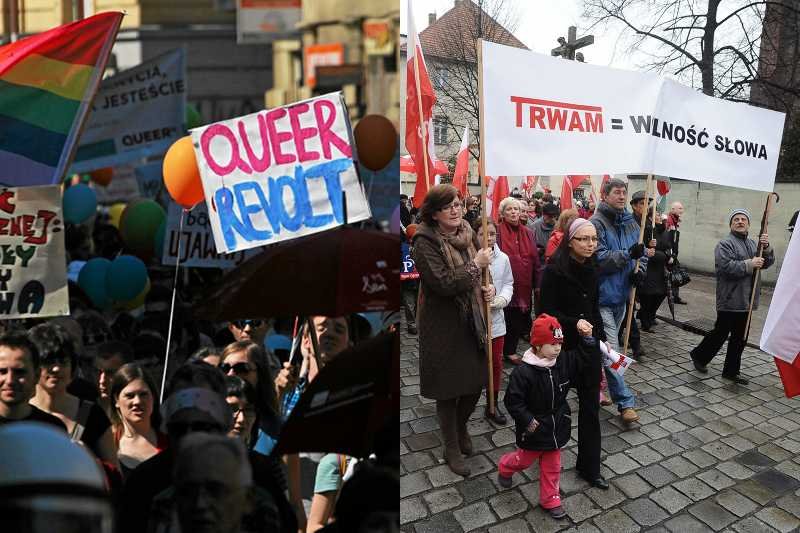 Parada Równości i marsz w obronie TV Trwam