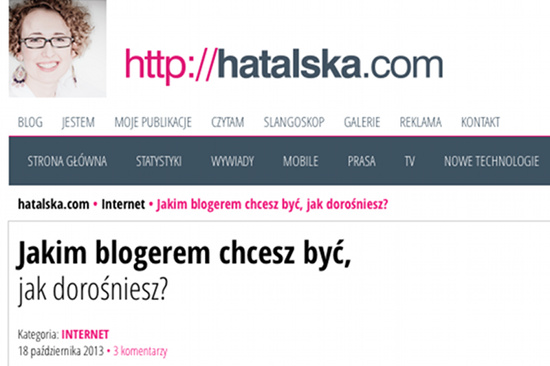 Natalia Hatalska pisze, że blogosfera jest na zakręcie.