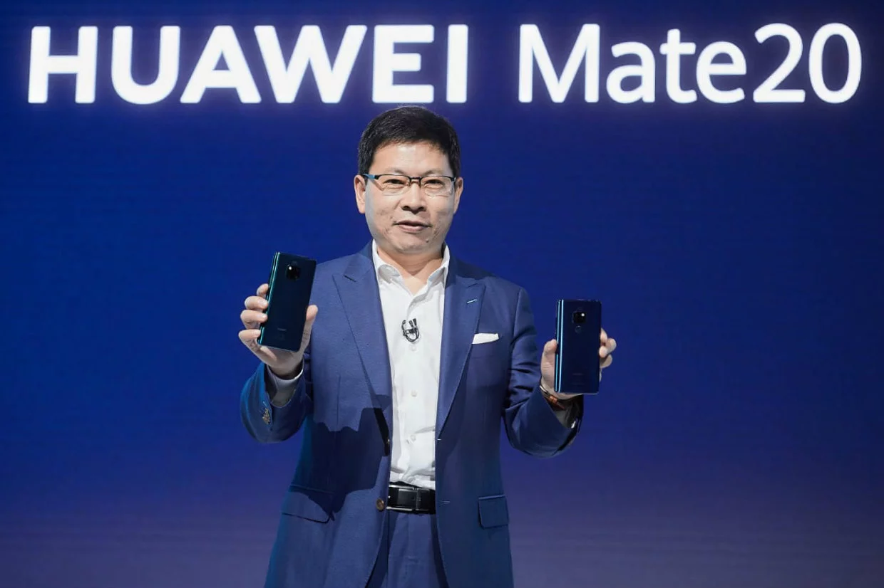 Richard Yu, dyrektor generalny Huawei, podczas prezentacji smartfonów Mate 20