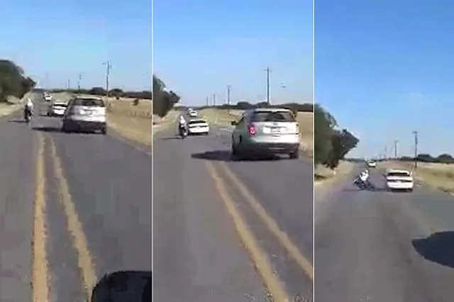 Kierowca specjalnie zajeżdża drogę motocykliście, ten pada na pobocze. „Nie obchodzi mnie to!”
